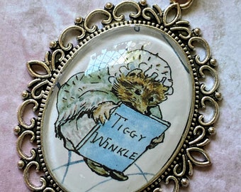 Mrs Tiggy Winkle Ornament - Handmade with Real Vintage Beatrix Potter Book Illustration - Classic Children's Book - Bookish Gifts