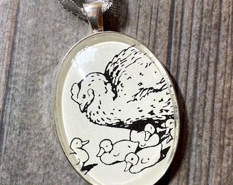 Chicken Ornament Handmade with Real Vintage Beatrix Potter Book Illustration, Classic Children's Book, Bookish Gifts