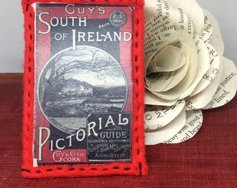 Irlanda guida libro Spilla - tessuto, fatto a mano - irlandese libro dell'annata, Pin di libro, libro copertina - regali libresco, letterari, bibliotecario regalo per lei