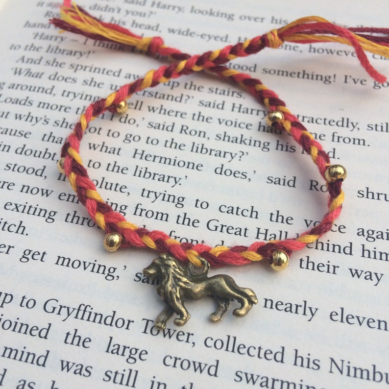 Harry Potter Inspired Hogwarts House Friendship Bracelet Cotton Braided House Colours Gryffindor Slytherin Ravenclaw Hufflepuff
