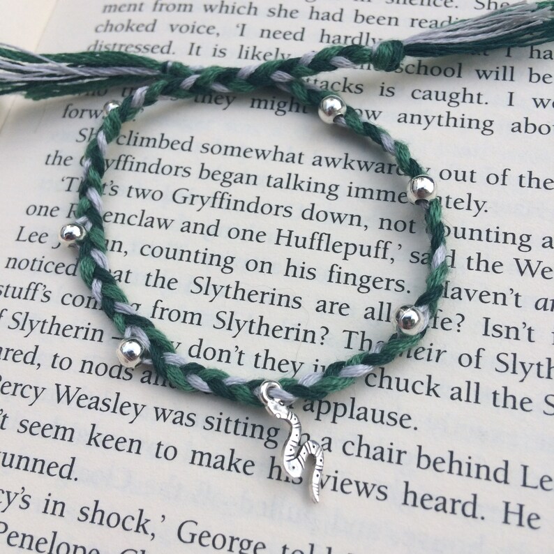 Harry Potter Inspired Hogwarts House Friendship Bracelet Cotton Braided House Colours Gryffindor Slytherin Ravenclaw Hufflepuff