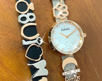 Watch Charm Bracelet Etsy