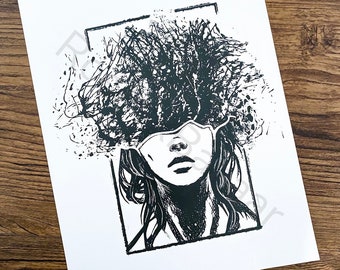 Exploding Thoughts ADHD Art Print, Mental Health Art Print, Dark Art Print, Mental Health Gift