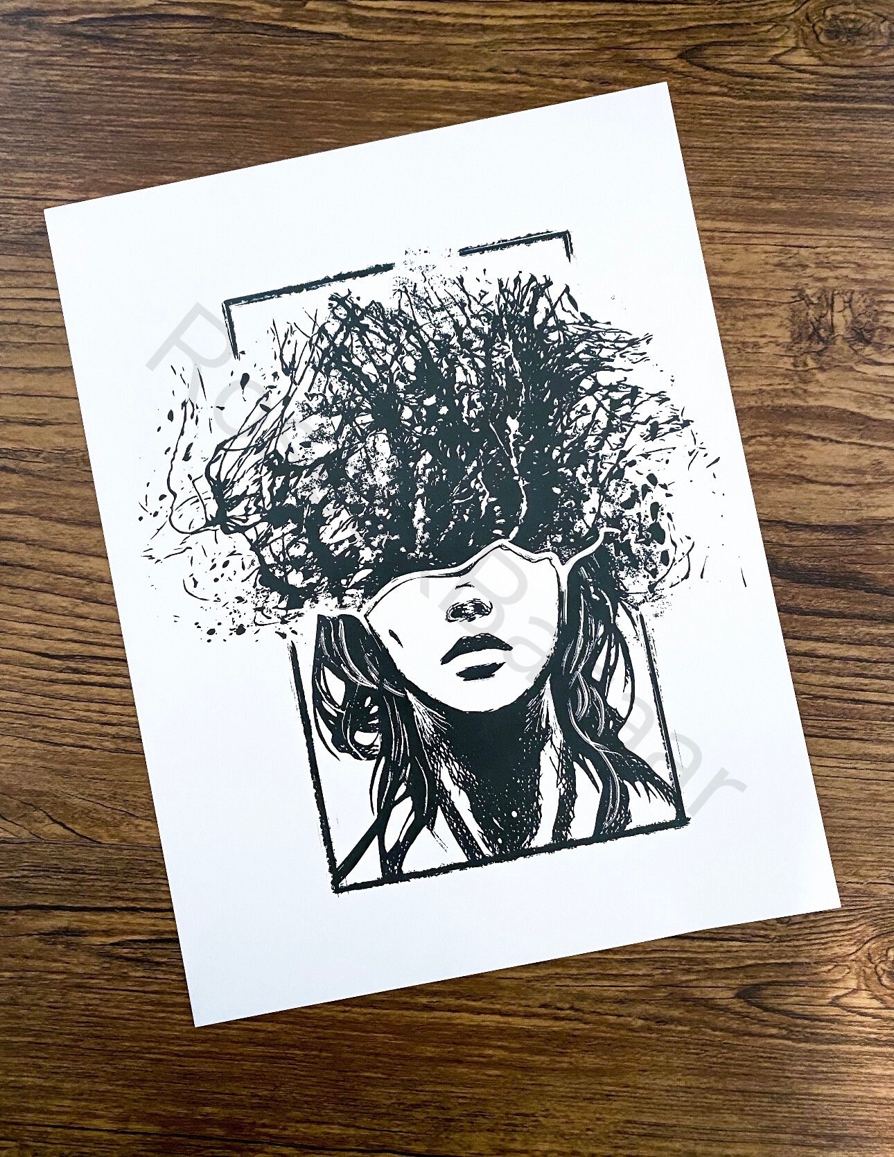 Exploding Thoughts ADHD Art Print, Mental Health Art Print, Dark Art ...