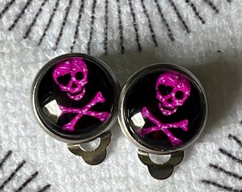 Skull Clip On Earrings