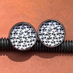 Pendientes de panda blanco y negro para mujer y hombre: pendientes de botón, colgantes y de clip • Anillos apilables, tamaños ajustables 5, 6, 7, 8 y 9 • Conjuntos de joyas para regalo