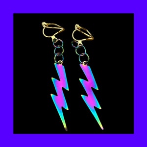 Lightning Bolt Clip On Earrings image 1