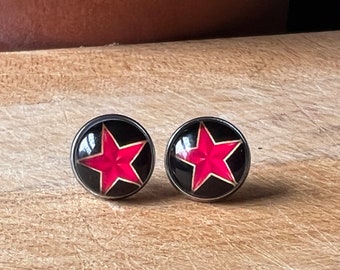 Red Star Stud Earrings