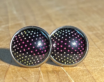 Black Dot Clip On Earrings