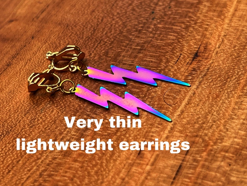 Lightning Bolt Clip On Earrings image 2