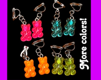 Gummy Bear Clip On Earrings