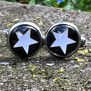 Black & White Star Suit Tuxedo Cufflinks