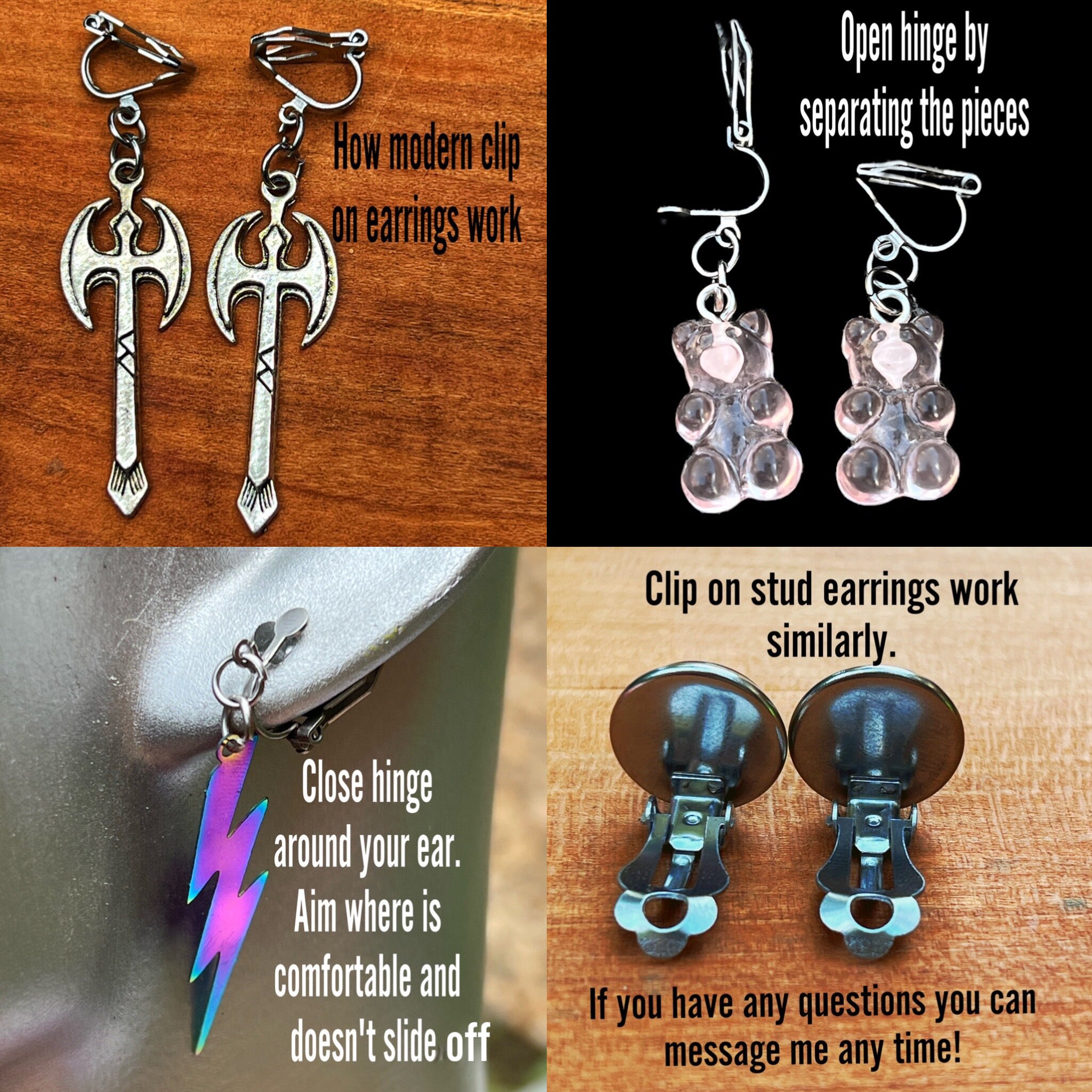 Goth clip sale on earrings