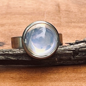Women’s Men’s Iridescent Adjustable Solitaire Rings