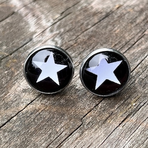 Pendientes negros con diseño de estrella gótico, punk, emo Y2K para hombre y mujer
