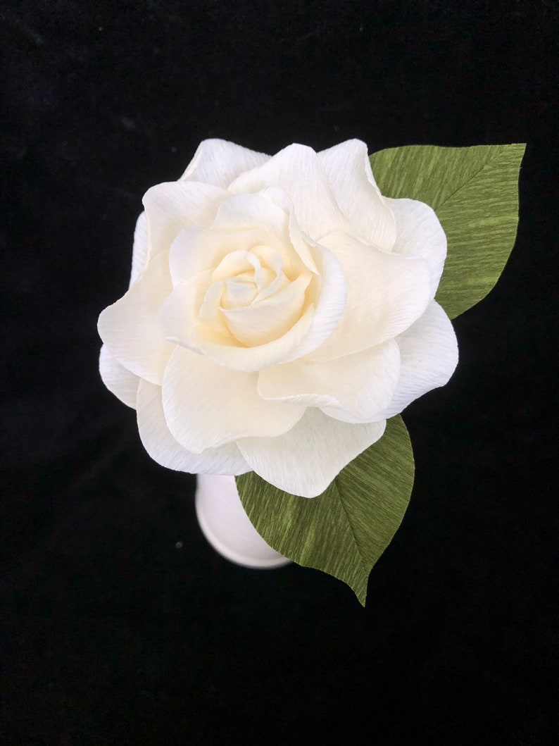 Gardenia Crepe Paperhandmade_two Flowers in One Stem. Special Etsy