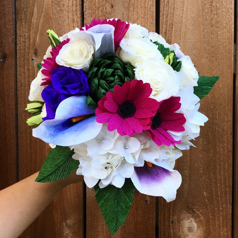 Custom made crepe paper wedding bouquet replica of your Etsy
