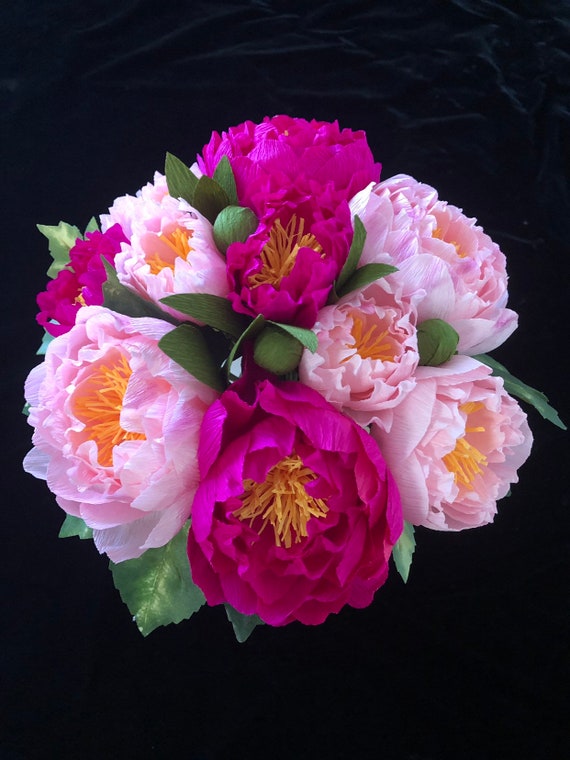 peonies bouquet italian crepe paper paper flowers bouquet for mothers day or special events paper flower bouquets for sale