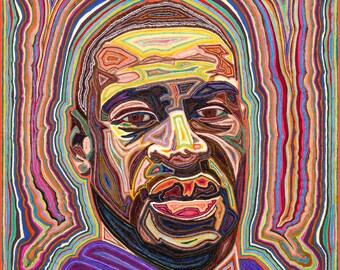Print of George Floyd portrait | Profits donated to the NAACP | from original art