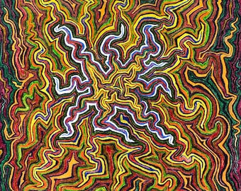 Psychedelic abstract drawing, original art -- All Things Are Alive 22