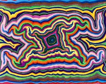 Psychedelic abstract drawing, original art -- Tiny Dancer (All Things Are Alive 25)