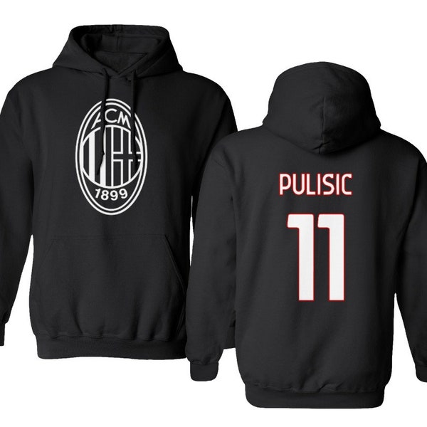 Soccer Star Player Jersey Style Milan #11 Pulisic Unisex Hooded Sweatshirt