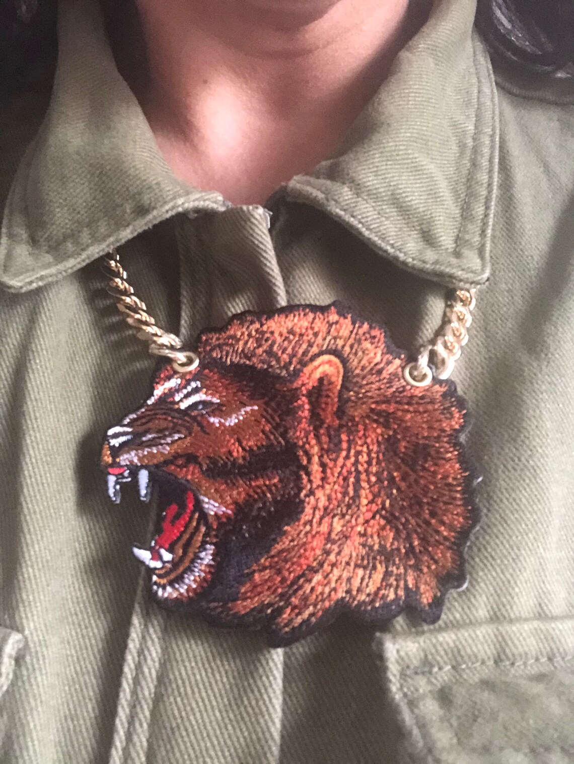 Necklace jewellery Cat Gold Chain Big Cats on chain Etsy