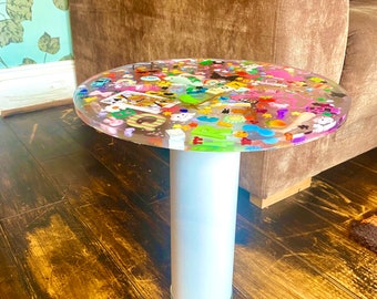 Table Toy Resin kitsch toys coffee table side table resin toys coffee table side table unique home decor tube pedestal leg can be any colour
