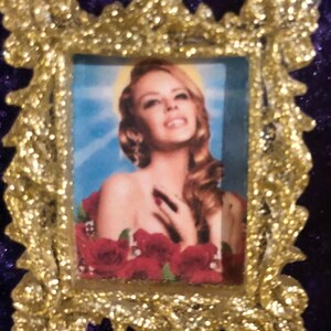 Icon Christmas Decorations Gold Kylie Minogue, Cher & Dolly Parton gifts holidays, ornaments, christmas gold frames with a gold tag image 7