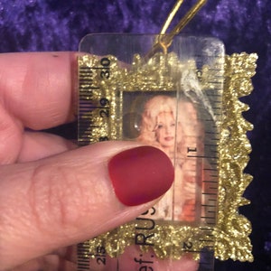 Icon Christmas Decorations Gold Kylie Minogue, Cher & Dolly Parton gifts holidays, ornaments, christmas gold frames with a gold tag image 6