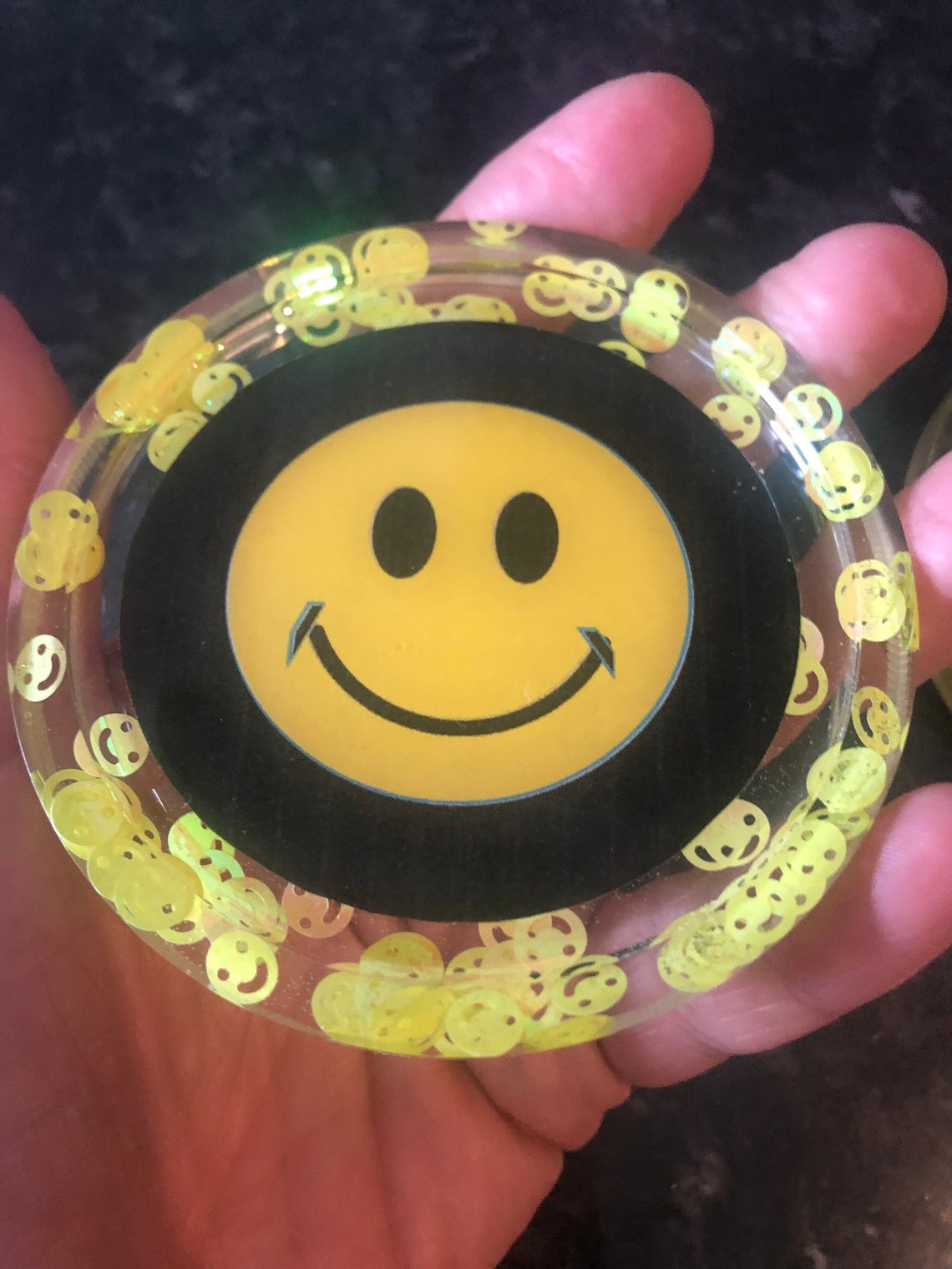 Smiley Face Coasters Price for Pair smiley face glitter Etsy