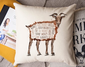 Doric Goat Cushion Cover, Scottish Goat Cushion Cover