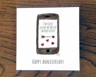 Doric Anniversary Card, Scottish Anniversary Card - Tinder Card