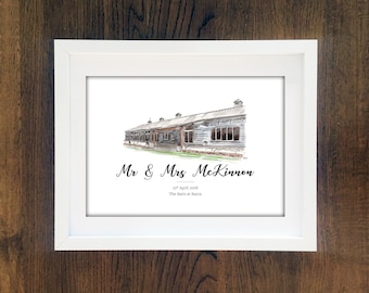 Personalised Wedding Venue Print - Barn at Barra Print