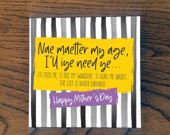 Scottish Mother's Day Card, Doric Mother's Day Card - Nae Maetter