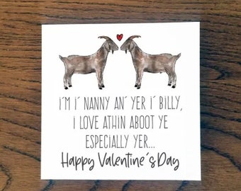 Scottish Valentine's Card, Doric Valentine's Card - Goats