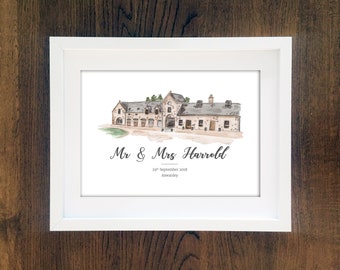 Personalised Wedding Venue Print - Aswanley Print