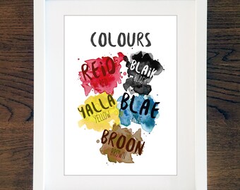 Scottish Print, Doric Print - Kids Colours