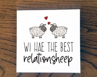 Doric Valentine's Card, Scottish Valentine's CardScottish Anniversary Card, Doric Anniversary Card - Sheep, Relationsheep