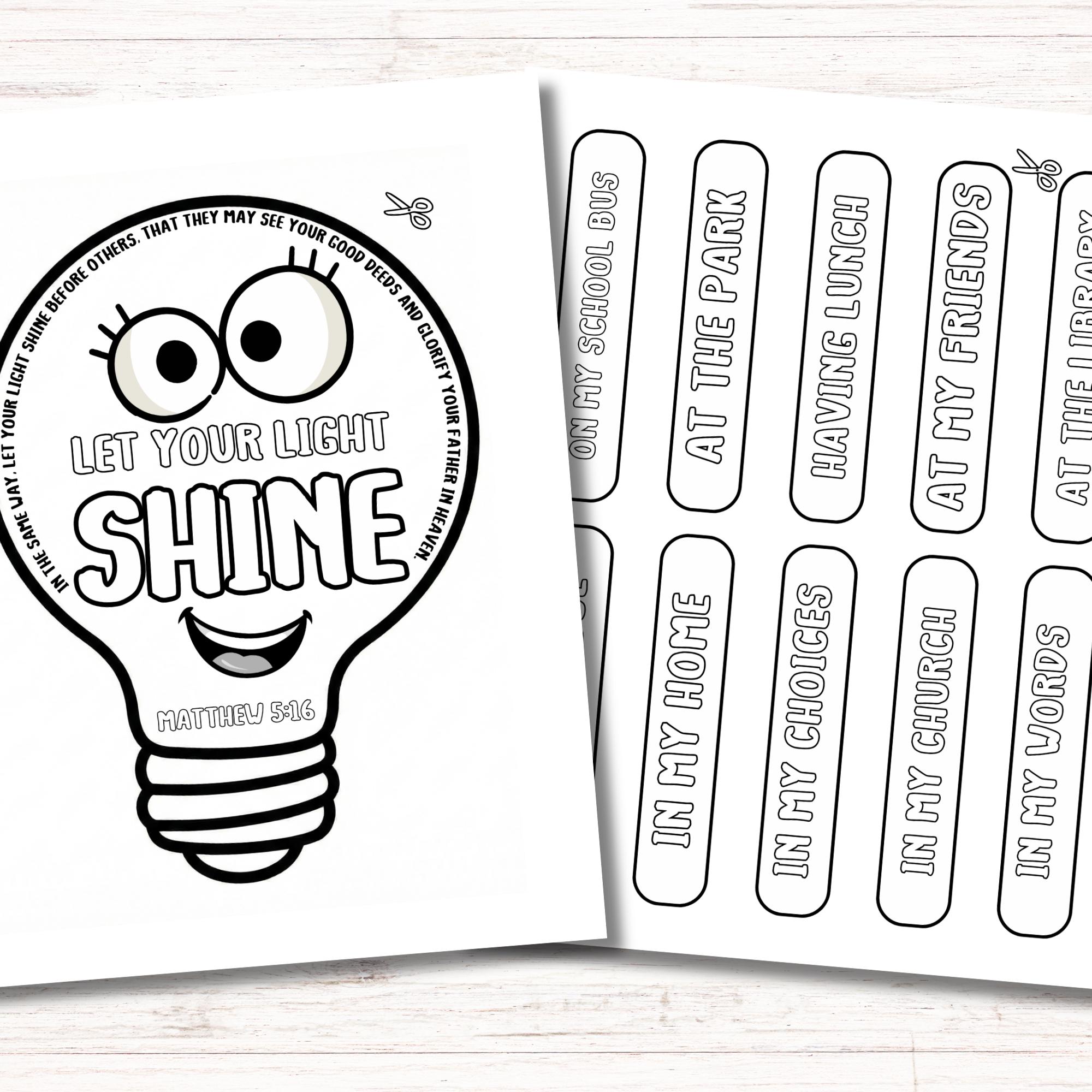 Let Your Light Shine Craft, Faith Bible Craft, Bible Wheel Story Craft ...