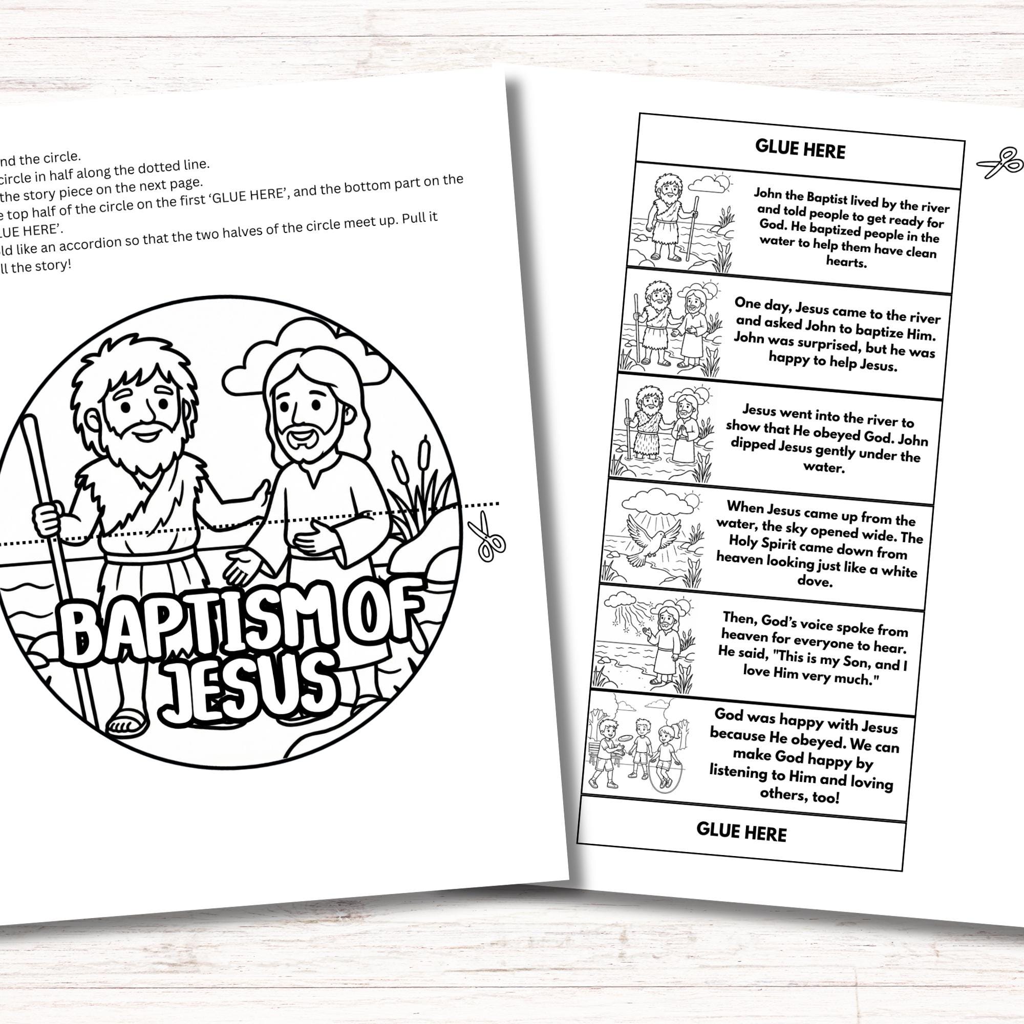 The Baptism of Jesus Folding Surprise Printable Mini Book, Sunday ...