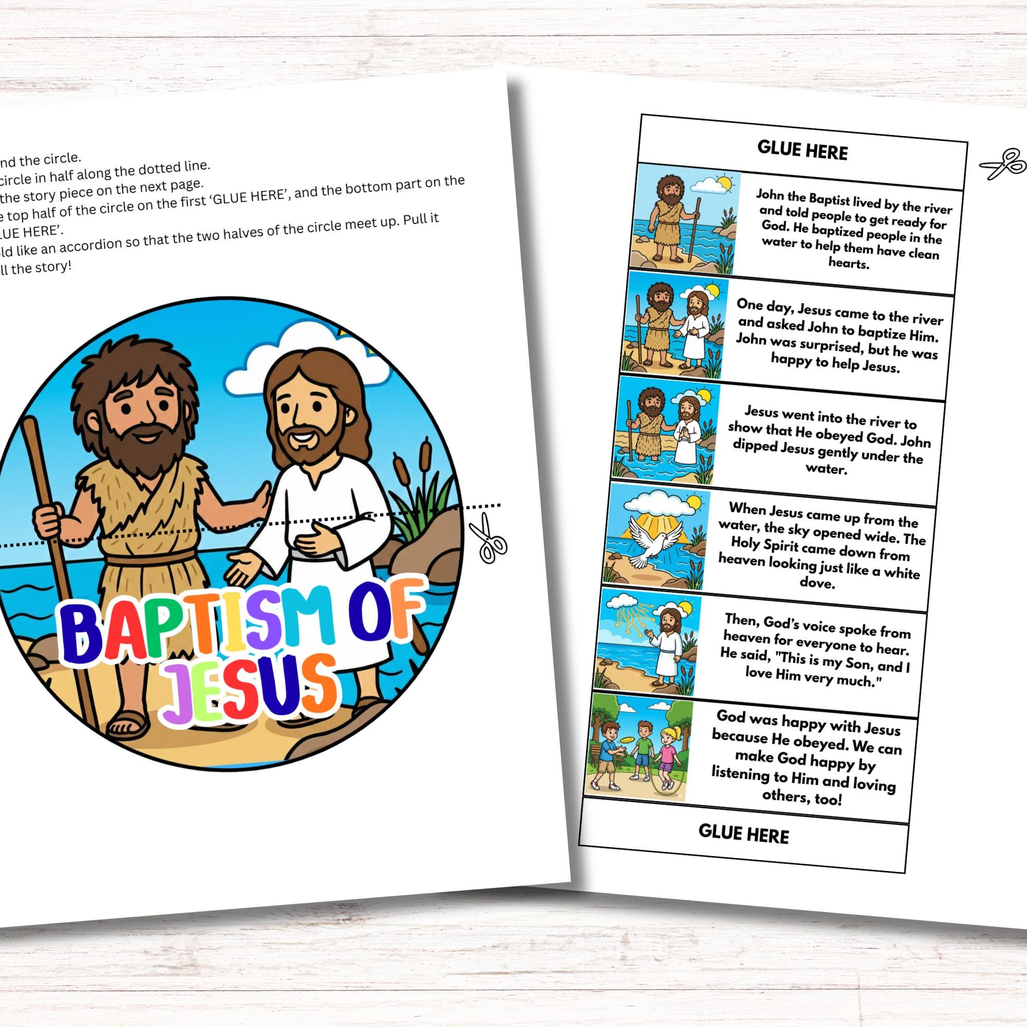 The Baptism of Jesus Folding Surprise Printable Mini Book, Sunday ...