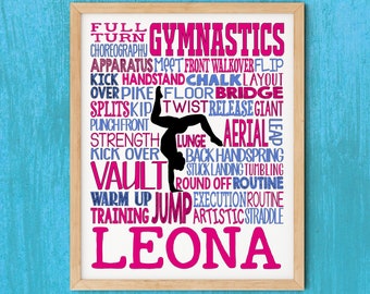 Gymnast Poster Gift, Gymnastic Team Gift, Gymnastics Typography, Gift for Gymnasts, Gymnastic Art, Gymnast Print, Gymnast Room Decor