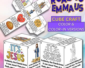 Manualidad con cubos: El camino a Emaús, actividad con cubos bíblicos, actividad para la escuela dominical.