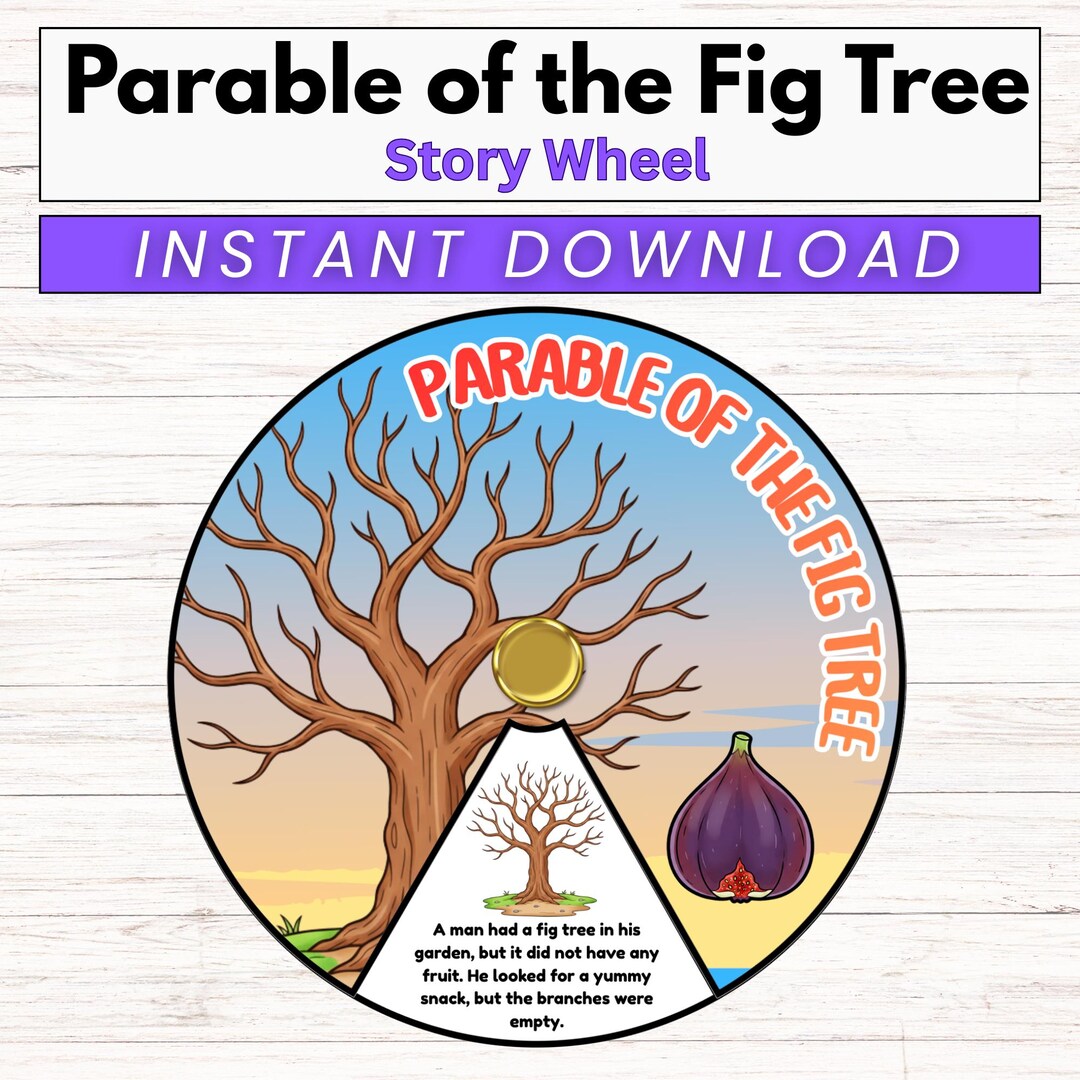 The Parable of the Fig Tree Spinner Coloring Wheel, Bible Wheel Story ...