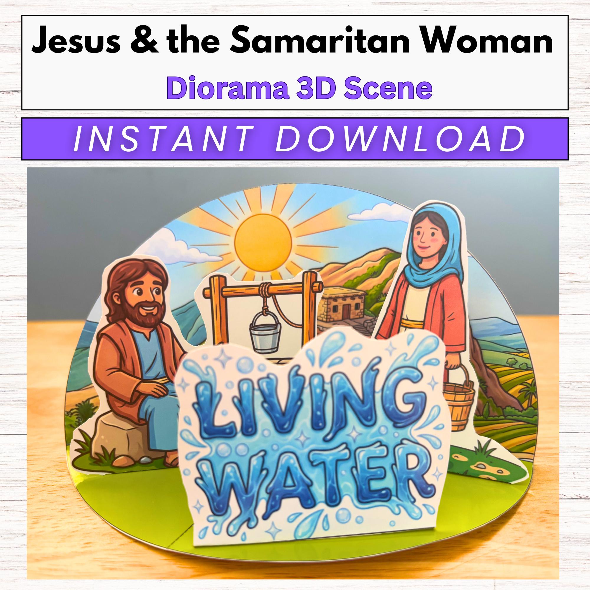 Jesus & Samaritan Woman 3D Diorama Craft, Woman at the Well Living ...