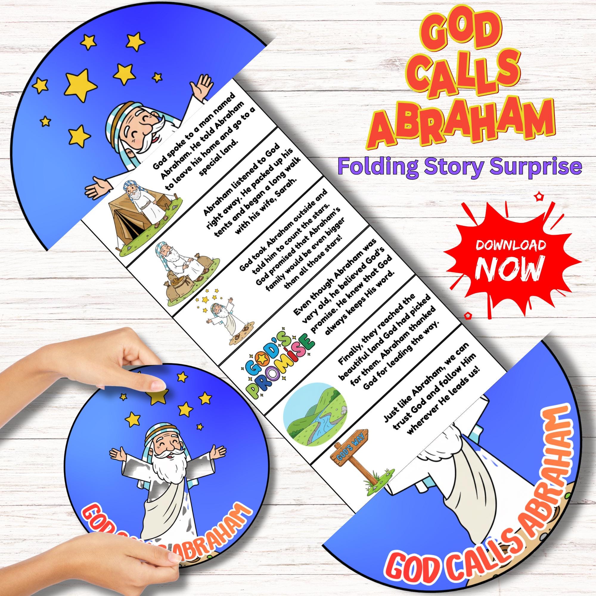 God Calls Abraham Folding Surprise Printable Mini Book, Bible Story ...