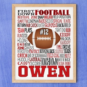 Gift for Football Player, Football Typography, Football Team Gift, Football Word Art, Football Coach Gift, Football Team Gift, Boys Football