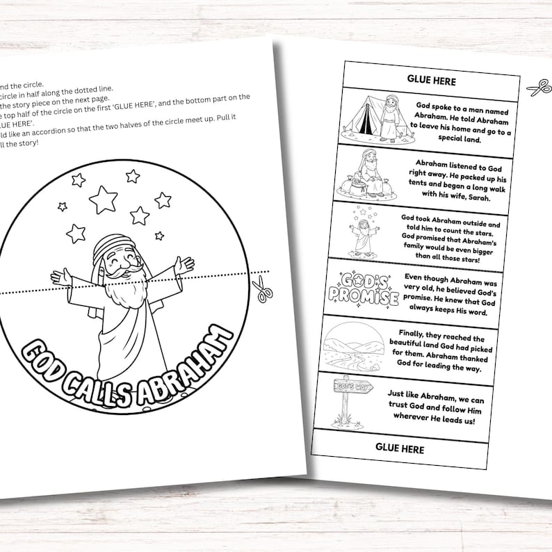 God Calls Abraham Folding Surprise Printable Mini Book, Bible Story ...