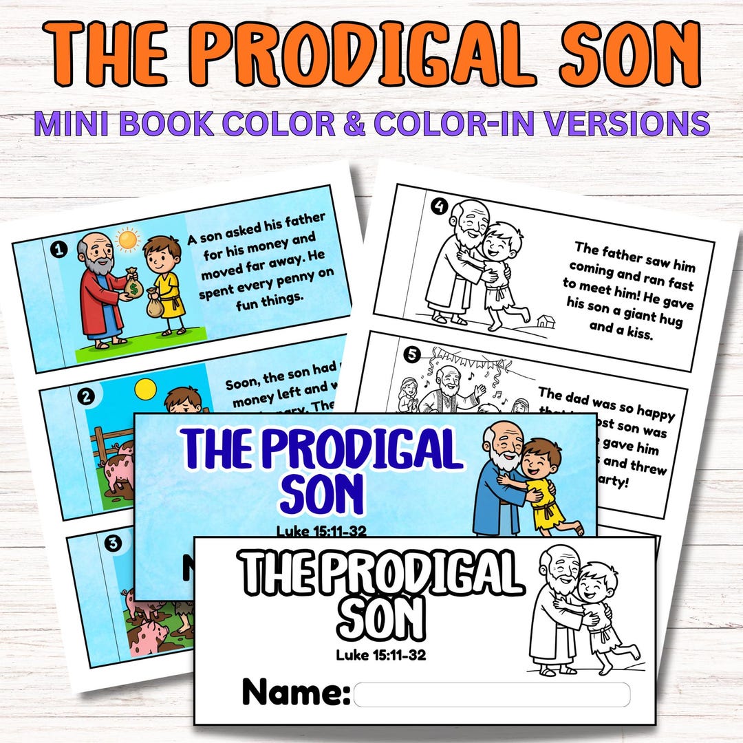 The Prodigal Son Parable Printable Sunday School Mini Book, Sunday ...
